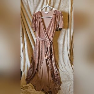 Baltic born Andi ribbed velvet dress champagne